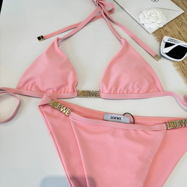 Loewe Bikini Swimsuit Pink in Cotton 204597