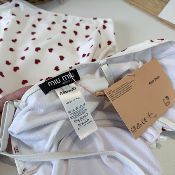 Miumiu One-Piece Swimsuit White in Cotton polyester 204709