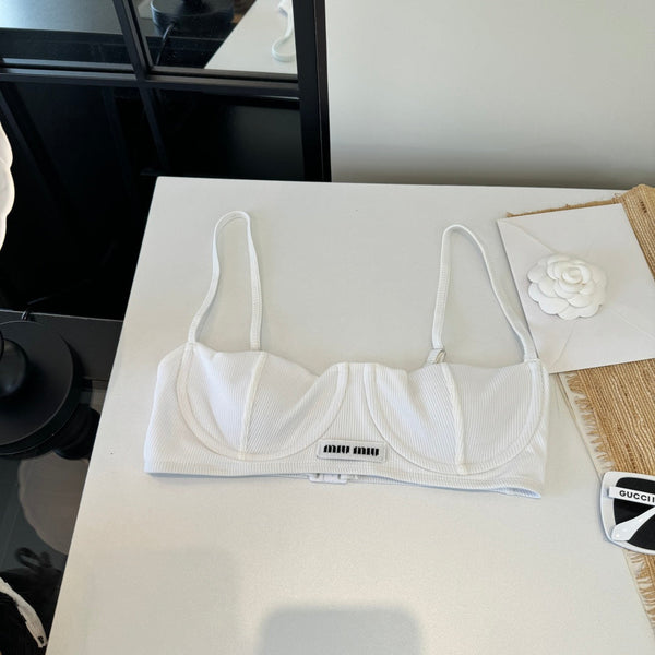 Miumiu Two-piece Bikini Swimsuit White in Cotton polyester 204639