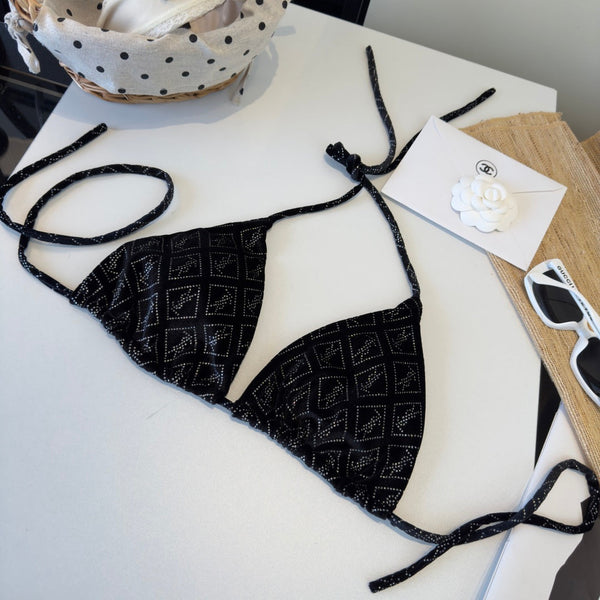 YSL Bikini Swimsuit Black in Cotton 187428