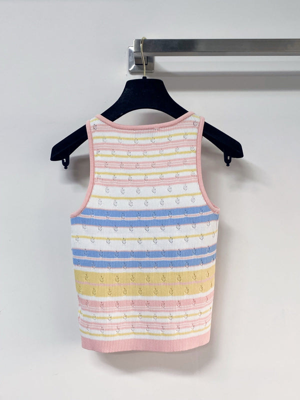 Chanel Two-Tone Vest Pink Colorful in Wool 194363