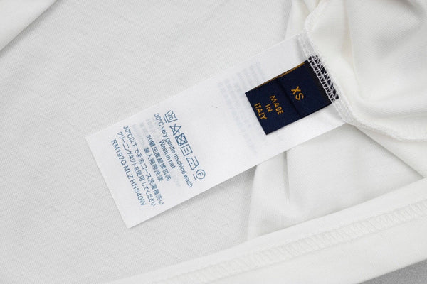 Louis Vuitton Floral & Brand Logo T-Shirt White in Cotton 197470
