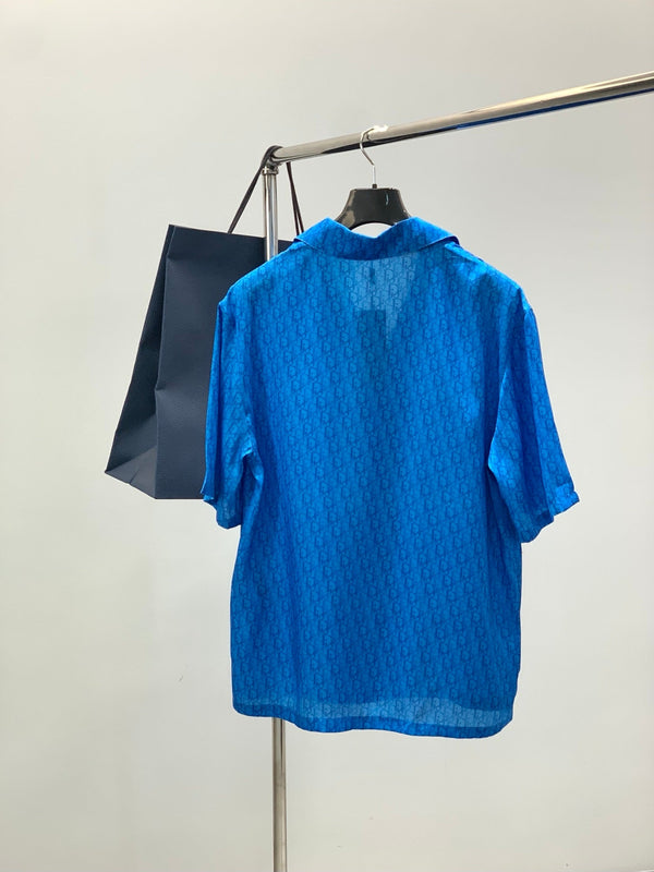 Dior Short-sleeved Shirt Blue in Tencel 183930