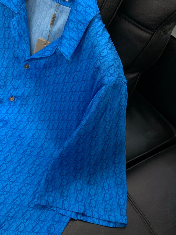 Dior Short-sleeved Shirt Blue in Tencel 183930