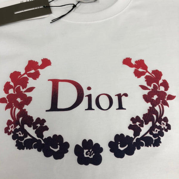 Dior Crew Neck Short Sleeve T-Shirt White in Cotton 181969
