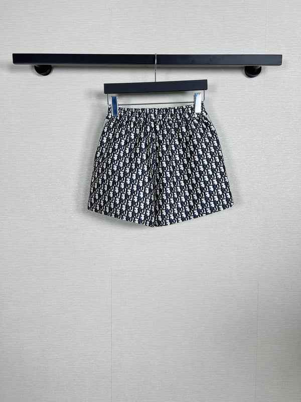 Dior Monogram Casual Culottes Navy Blue in Cotton Fiber 353859