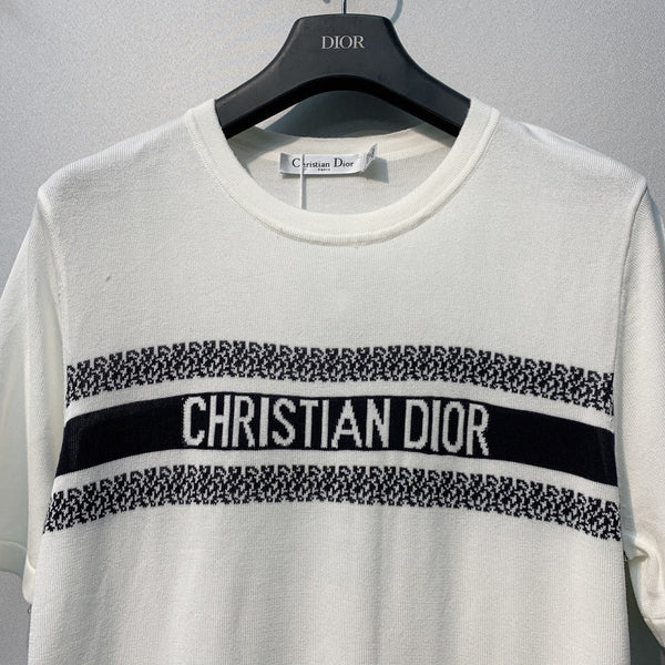 Dior 26 Letter Print T-shirt White in Tencel Wool 363089