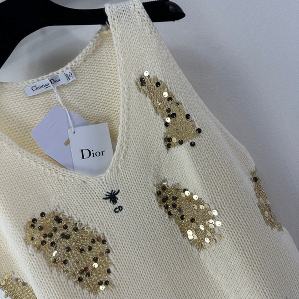 Dior Sequin Knit Vest Cream in Nylon 360693