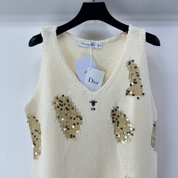 Dior Sequin Knit Vest Cream in Nylon 360693