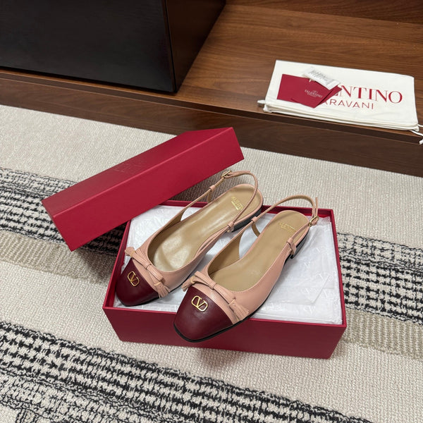Valentino Garavani Slingback Burbundy Pink in Sheepskin 685891