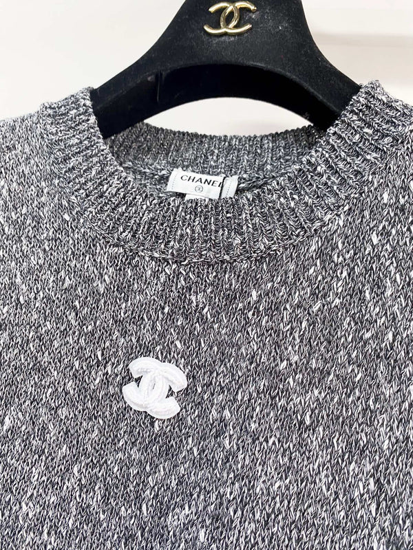 Chanel Vest Gray in Cotton Nitrile 208002