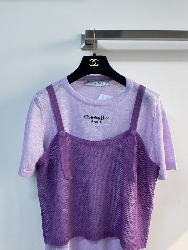 Dior Short-Sleeve T-Shirt Purple in Acrylic 203995