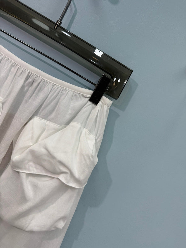 Miumiu Midi Skirt White in Cotton 207816