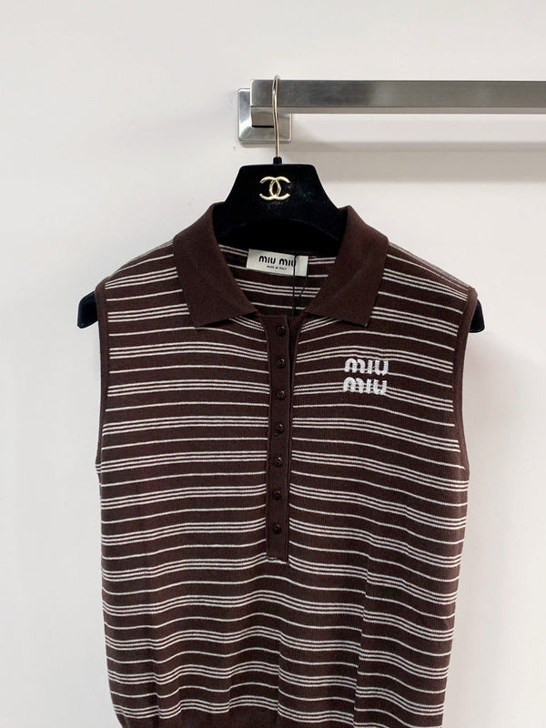 Miumiu Vest Brown in Wool 204093