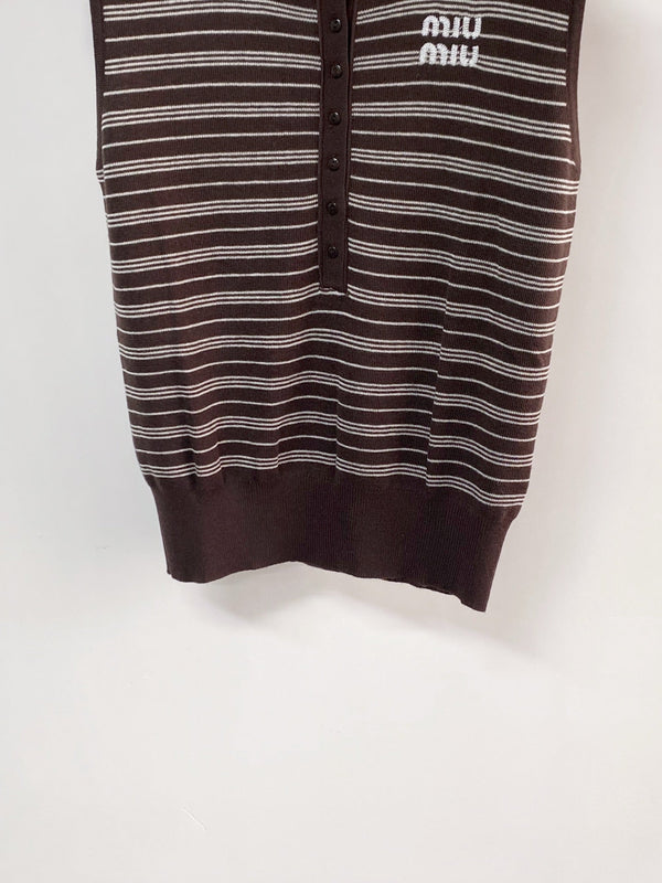 Miumiu Vest Brown in Wool 204093