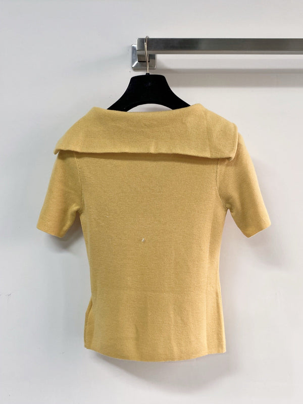 Miu Miu Short-Sleeve T-Shirt Yellow in Wool 204075