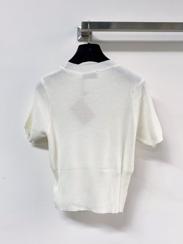 Miu Miu Short-Sleeve T-Shirt White in Wool 204064