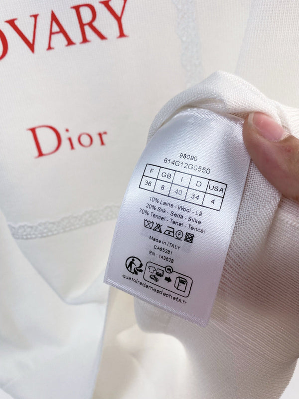 Dior Short-Sleeve T-Shirt White in Tencel 204026