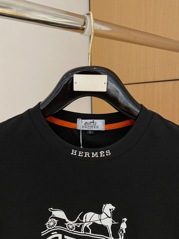 HM Short-Sleeve T-Shirt Black in Cotton 215435