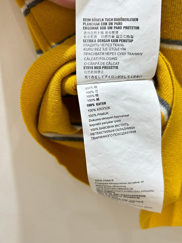Miu Miu Yellow Striped Knit Short-Sleeve T-Shirt in Cotton 221234