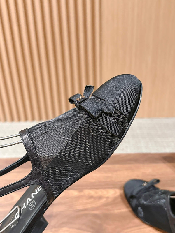 CC 26SS Slingback with Bow Black in Mesh 692553