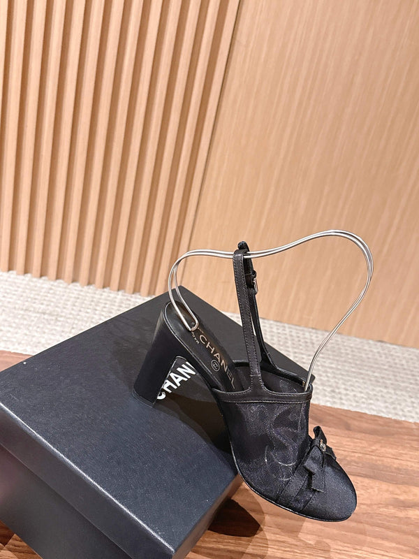 CC 26SS Slingback 80 with Bow Black in Mesh 692548