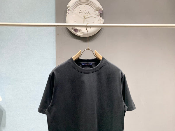 LV Embroidered Applique T-Shirt Black in Cotton 229463