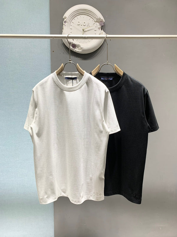 LV Embroidered Applique T-Shirt Black in Cotton 229463