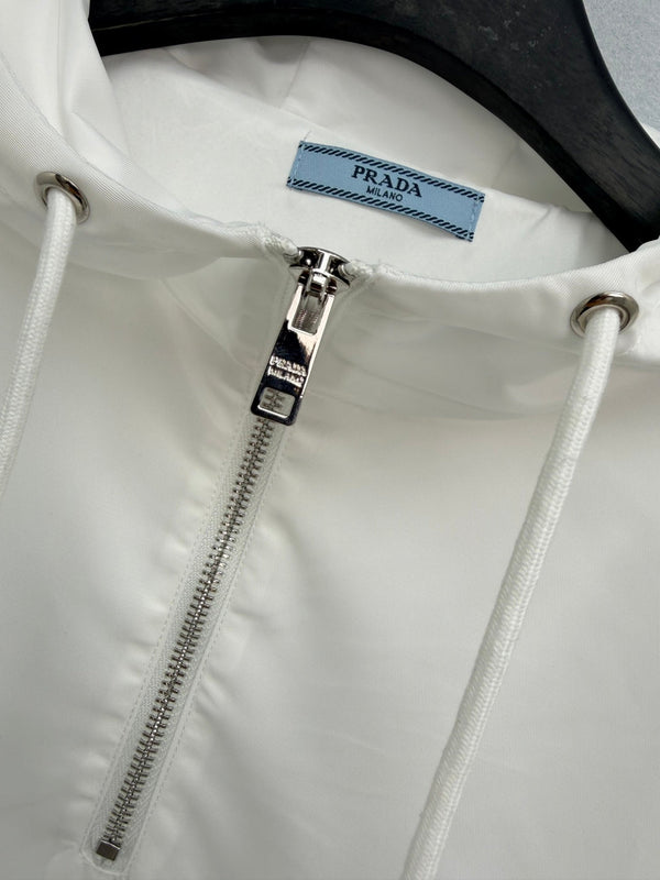 Prada Half-zip Pullover Top and Shorts White in Polyester 234857