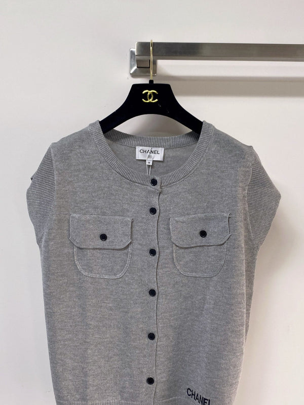 Chanel Vest Gray in Viscose 252202