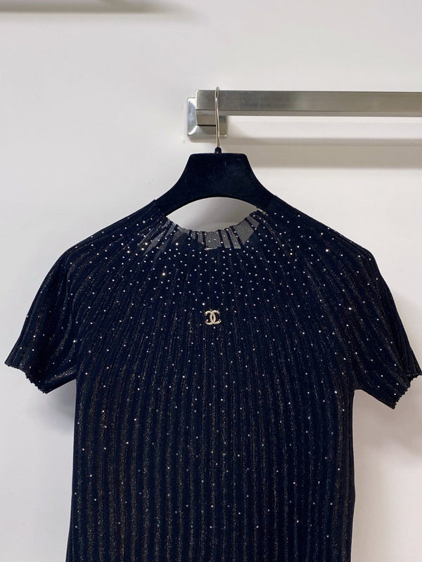 Chanel Short-Sleeve T-Shirt Black in Tencel 252163