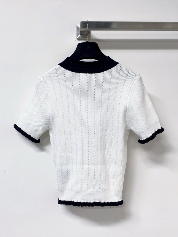 Balmain Cardigan Short-sleeved Shirt White in Polyester 178810