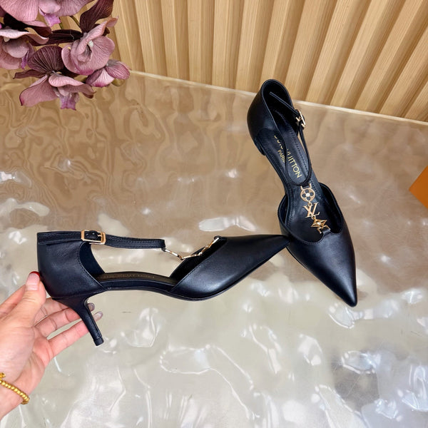 LV 6AM Slingback Pump 65 Black in Cowhide 703074