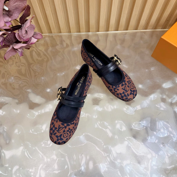 LV Romy Flat Ballerina Brown in Canvas 703061