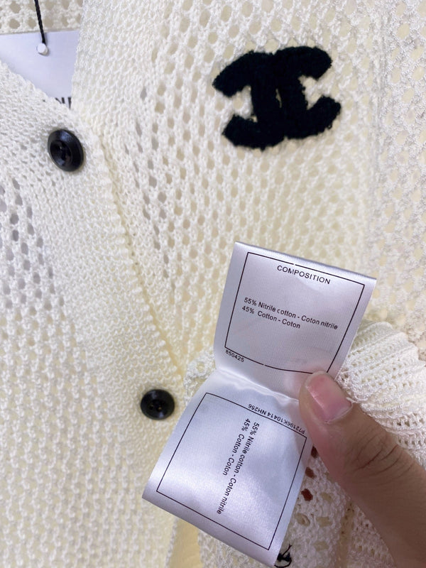 Chanel Vest Cream in Nitrile Cotton 257209