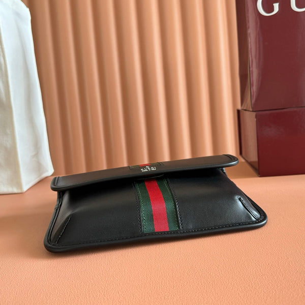 Gucci Web Trademark Belt Bag 24 Black in Cowhide 284919
