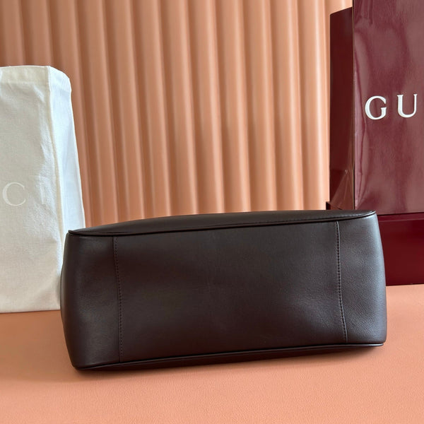 Gucci Mercato Small 35 Tote Bag Brown in Cowhide 284926