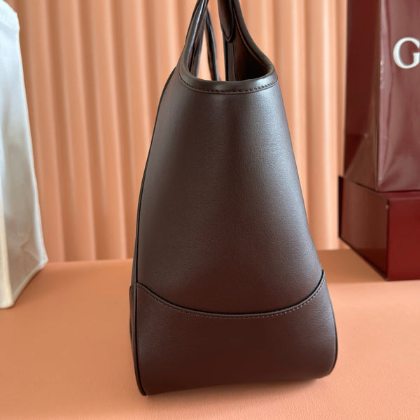 Gucci Mercato Small 35 Tote Bag Brown in Cowhide 284926