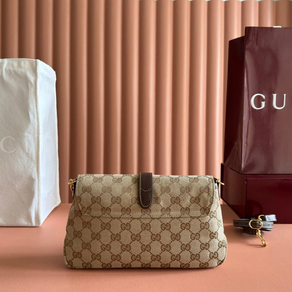 Gucci Aperitivo Medium 26 Shoulder Bag Brown in GG Canvas 284944