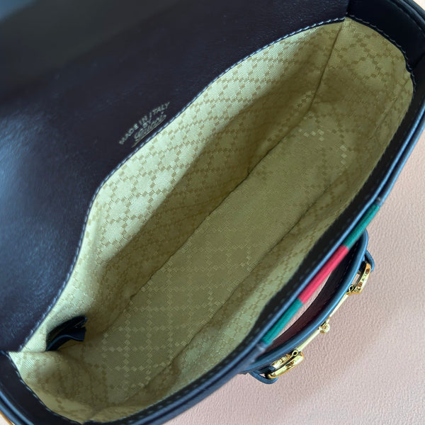 Gucci 26 Horsebit Crossbody Bag 21cm Brown in Cowhide 285032