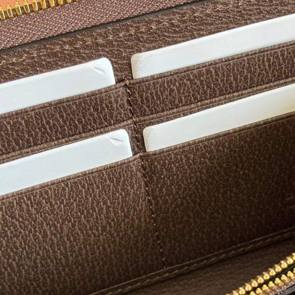 GG Ophidia Wallet 19.5 Brown Beige in Soft GG Supreme 285063