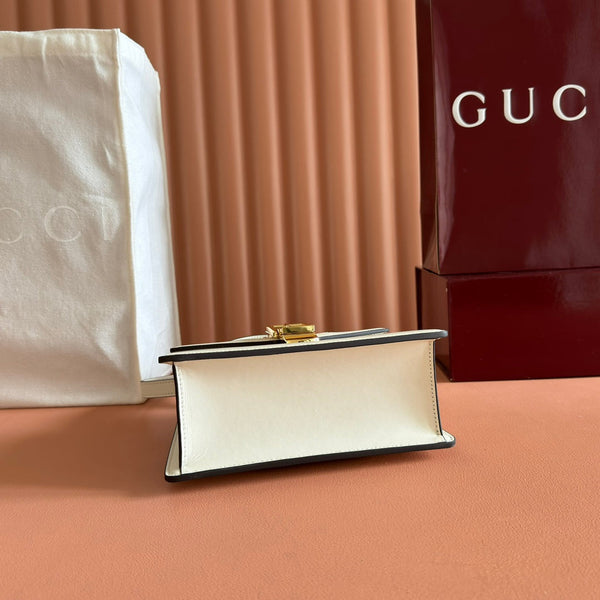 Gucci Sylvie Mini Bag 20 White Gold in Cowhide 285220