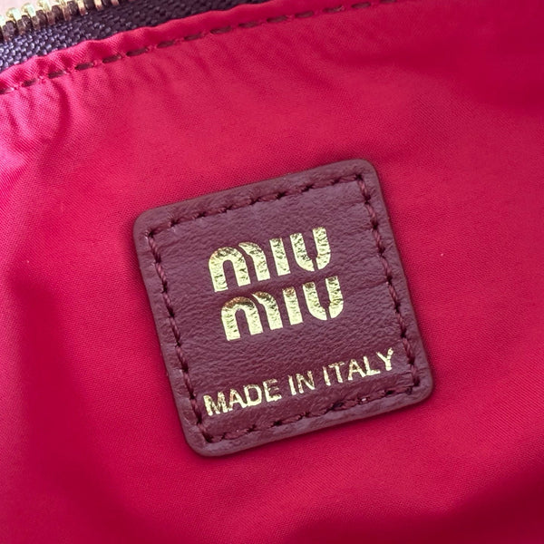 Miu Miu Adventure Nappa Canvas Bucket Bag 22 Dark Pink in Fabric 285321