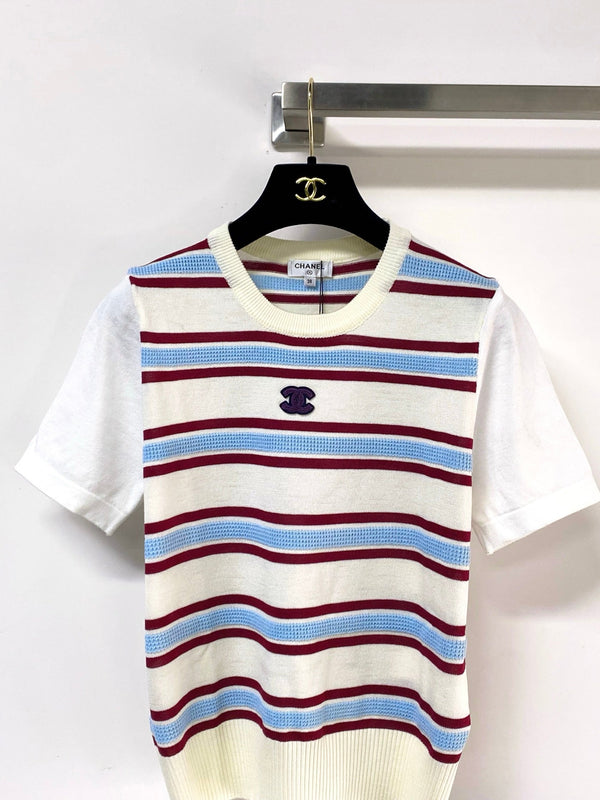 Chanel Short-Sleeve T-Shirt Beige in Acrylic 287141