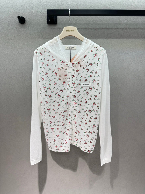 Miu Miu Cardigan White in Tencel 305872