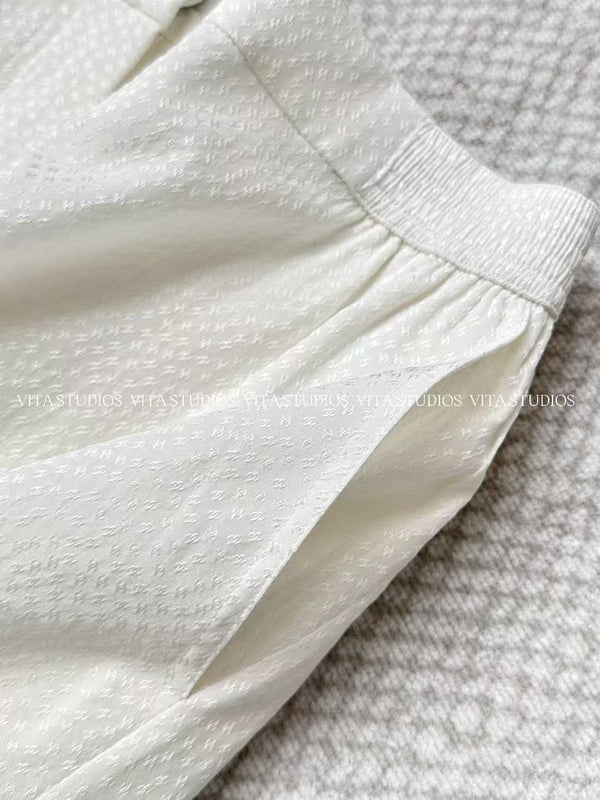 Chanel 26 Fishtail Skirt White in Silk 298864