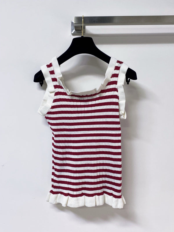 Miu Miu Short-Sleeve T-Shirt Red White in Acrylic 305823