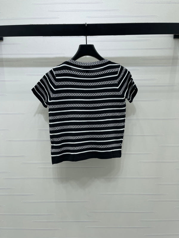 Chanel 26 Short-sleeved Top Black in Nitrile Cotton 373098