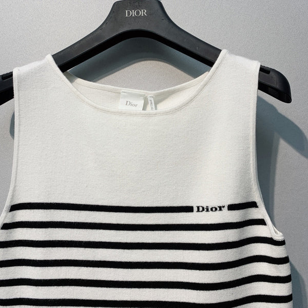 CD 26 Dior Striped Knit Vest White in Knit 371443