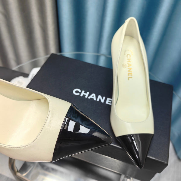 Chanel 26 Pointed Toe 85mm Pearl Ivory in Cowhide 712800